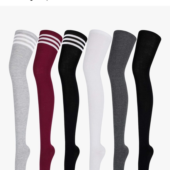 2 for $15! 6-pair Assorted color Thigh-High Socks - Picture 1 of 4